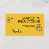 移動サービス – 再配置 – ラインアート 名刺 (正面)