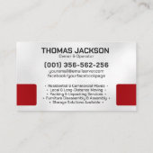 移動サービス – 再配置 – ラインアート 名刺 (裏面)