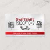 移動サービス – 再配置 – ラインアート 名刺 (正面)