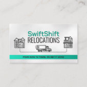 移動サービス – 再配置 – ラインアート 名刺 (正面)