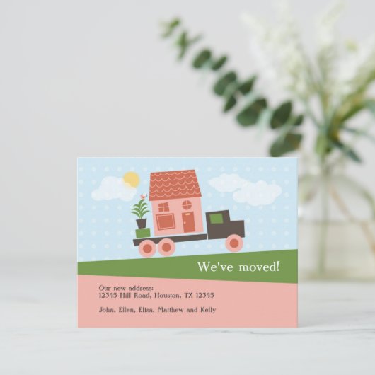 移動トラックの引っ越しましたカード 案内状 (スタンド正面)
