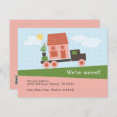 移動トラックの引っ越しましたカード 案内状 (正面/裏面)