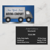 移動トラックの青い引越し業者名刺 名刺 (正面/裏面)