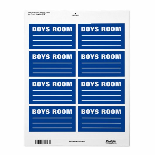 移動パッキング整理ラベル – ボーイズ寝室 ラベル (フルシート)