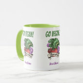 移動ビーガン植物の野菜ヴィンテージベジタリアン マグカップ (正面左)