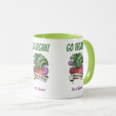 移動ビーガン植物の野菜ヴィンテージベジタリアン マグカップ (正面右)