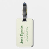 移動ビーガン植物の野菜ヴィンテージベジタリアン ラゲッジタグ (裏面縦)