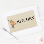 移動ボックスラベル – キッチン 長方形シール (封筒)