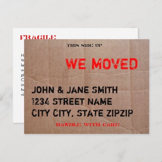 移動ボックス 案内ポストカード (正面/裏面)