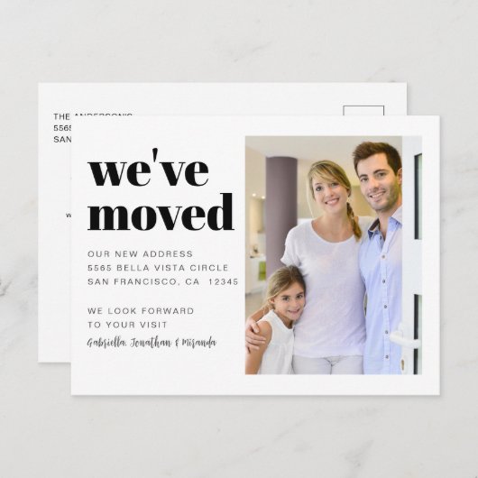 移動モダン写真の移動 案内ポストカード (正面/裏面)