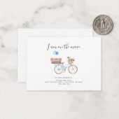 移動上の新しい住所の水の色の自転車の移動 ノートカード (正面/裏面インサイチュ)