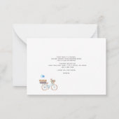 移動上の新しい住所の水の色の自転車の移動 ノートカード (裏面)