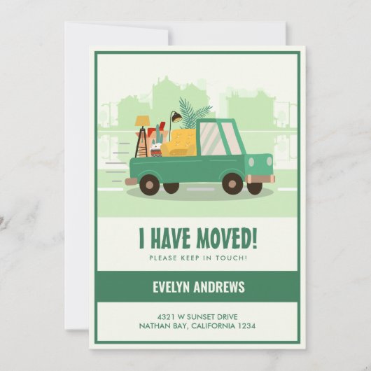 移動中にグリーンカーを移動した 案内状 (正面)