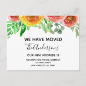 移動中のお知らせフローラ赤面ピンクの水色 案内ポストカード (正面)