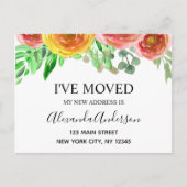 移動中のお知らせフローラ赤面ピンクの水色 案内ポストカード (正面)