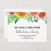 移動中のお知らせフローラ赤面ピンクの水色 案内ポストカード (正面/裏面)