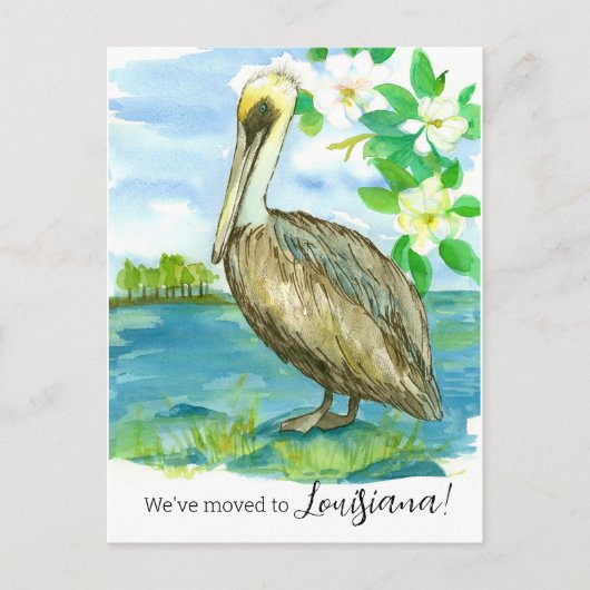 移動中のお知らせルイジアナPelican Magnolia ポストカード (正面)