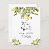 移動中のお知らせレモン緑の水色 ポストカード (正面/裏面)