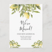 移動中のお知らせレモン緑の水色 ポストカード (正面)