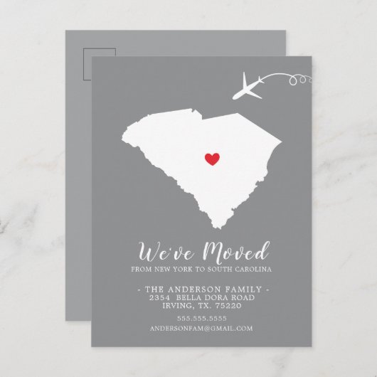 移動中のお知らせ州サウスカロライナのポストカード 案内ポストカード