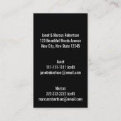 移動中のお知らせ白黒モノグラムアドレス エンクロージャーカード (裏面)