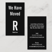 移動中のお知らせ白黒モノグラムアドレス エンクロージャーカード (正面/裏面)