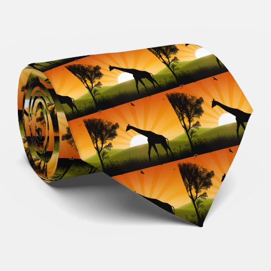 移動中のキリン ネクタイ (ロール)