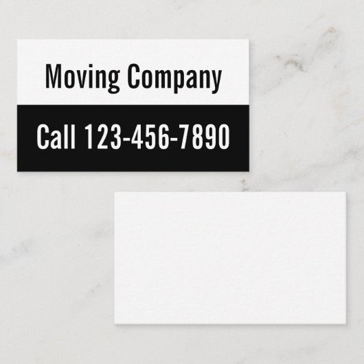 移動中の企業の白黒プロモーション 名刺 (正面/裏面)