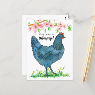 移動中の告知デラウェアブルーヘンチキン ポストカード