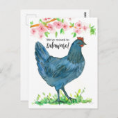 移動中の告知デラウェアブルーヘンチキン ポストカード (正面/裏面)