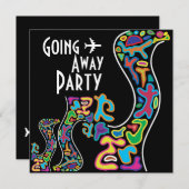 移動中の遠くにパーティの招待状カード 招待状 (正面/裏面)