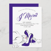 移動中は疲れ果てている | おもしろいパープルディーバ新しいアドレス 案内状 (正面/裏面)