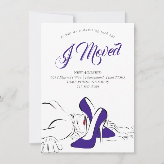 移動中は疲れ果てている | おもしろいパープルディーバ新しいアドレス 案内状 (正面)