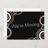 移動中 – 赤と黒 案内ポストカード (正面/裏面)