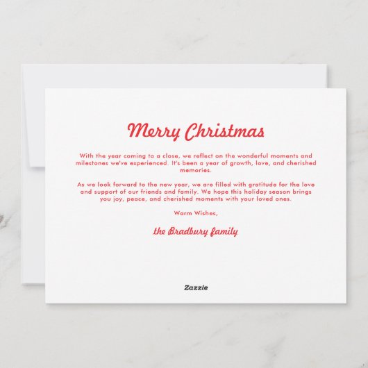 移動可能な帽子の写真と陽気なクリスマスクルー シーズンカード (裏面)