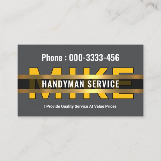 移動可能な金ゴールドの手書き線 名刺 (正面)