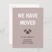 移動図解入りの、写真付きのした可愛いパグ 案内ポストカード (正面/裏面)