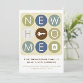 移動家の発表-レトロのタイポグラフィ 案内状 (スタンド正面)