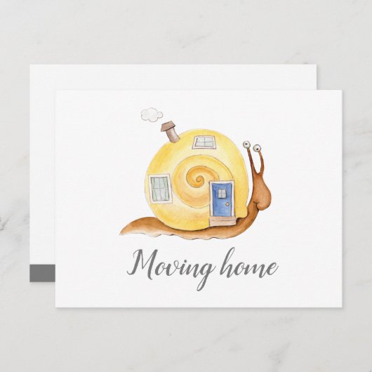 移動家の通告のかたつむりの家移動 案内ポストカード (正面/裏面)