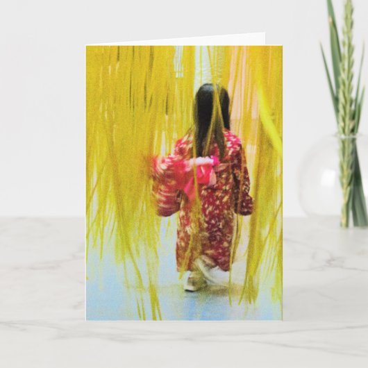 移動小さな女の子 カード (正面)