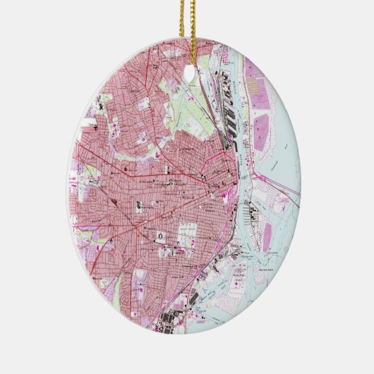 移動式アラバマ(1953年)のヴィンテージの地図 セラミックオーナメント (右)