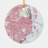 移動式アラバマ(1953年)のヴィンテージの地図 セラミックオーナメント (正面)