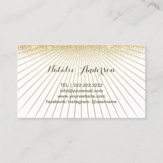 移動式スプレータンモダン金ゴールド線美しいサロン 名刺 (裏面)