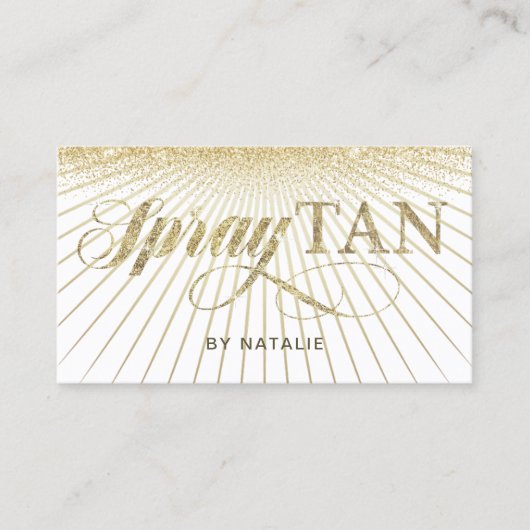 移動式スプレータンモダン金ゴールド線美しいサロン 名刺 (正面)