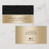 移動式スプレー日焼け黒モダン金ゴールドスパサロン 名刺 (正面/裏面)