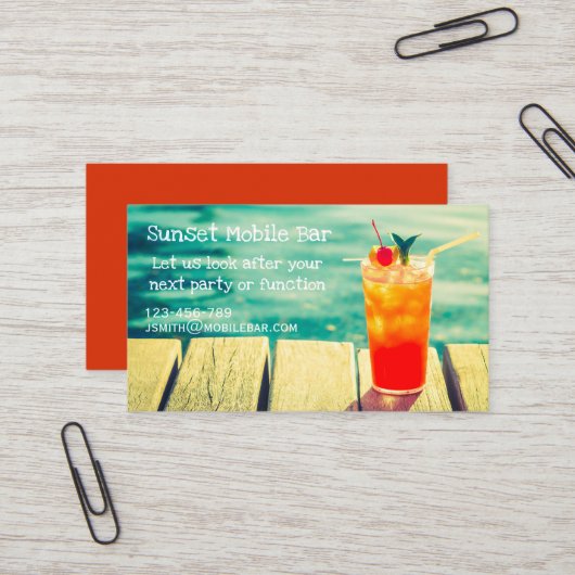 移動式バーまたはバーテンダービジネス 名刺 (正面/裏面インサイチュ)