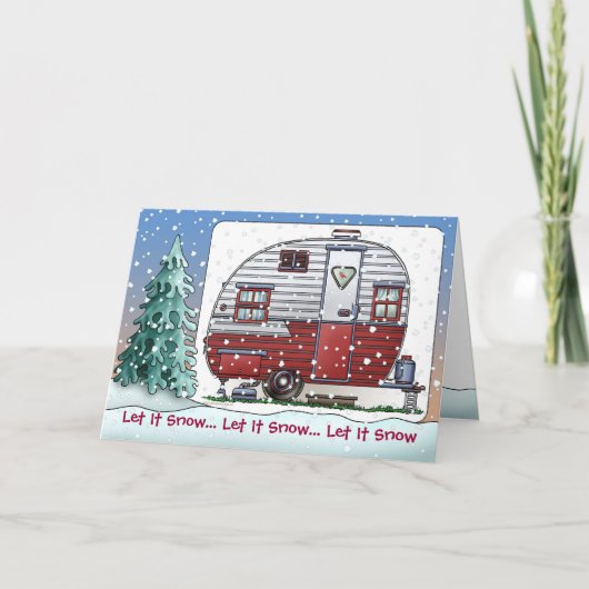 移動式偵察者のキャンピングカートレーラーのホリデーカード シーズンカード (正面)