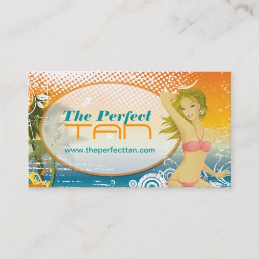 移動式日焼けサロンの名刺のテンプレート 名刺 (正面)