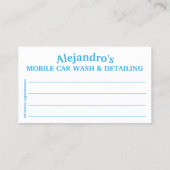 移動式洗車・詳細 – 圧力洗浄TEM 名刺 (裏面)