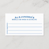 移動式洗車・詳細 – 圧力洗浄TEM 名刺 (裏面)